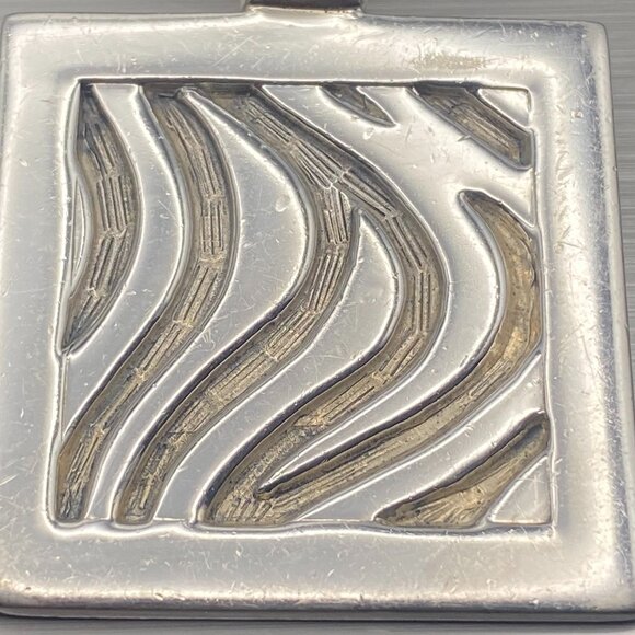 925 Sterling Silver 18" Snake Chain with 1.45" Modernist Pendant - 30.5 Grams - Picture 6 of 11